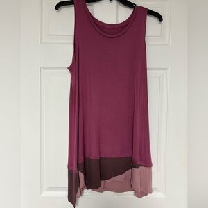 LOGO by Lori Goldstein Women's Tank Top - Burgundy and Pink